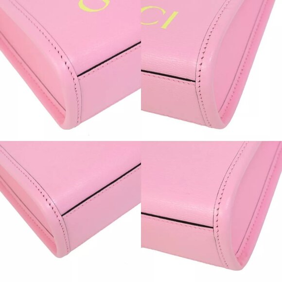 GUCCI x Bananya BNF Logo 2Way Mini Shoulder Bag Leather Pink GHW Italy 635RK208 - Picture 7 of 16